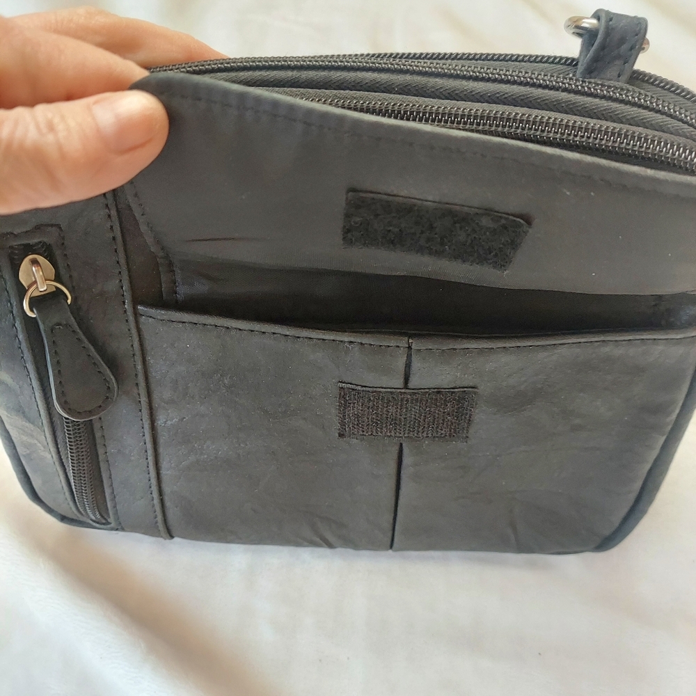 Women's MultiSac Zippy Crossbody Bag Black Silver Tone - Picture 9 of 14